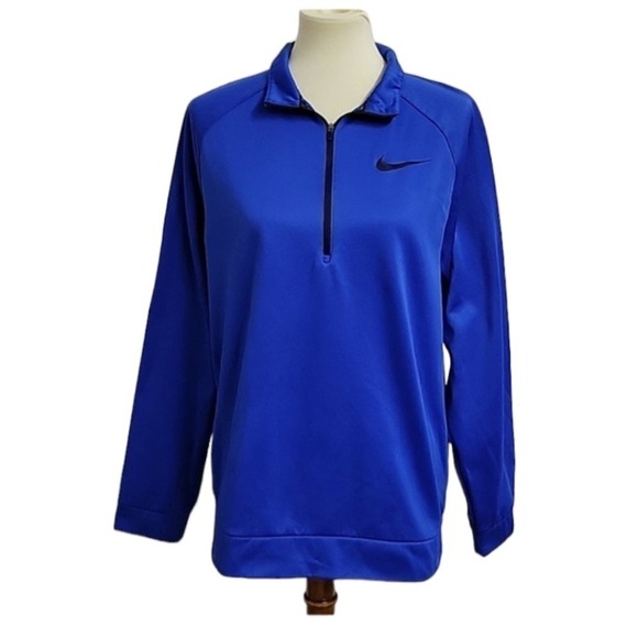 Nike Dri-Fit Sweater Men's Blue Longsleeve Fleece Pullover Sweatshirt Size L